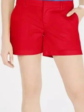 Tommy Hilfiger Bright Red Women's Bermuda Shorts casual classic